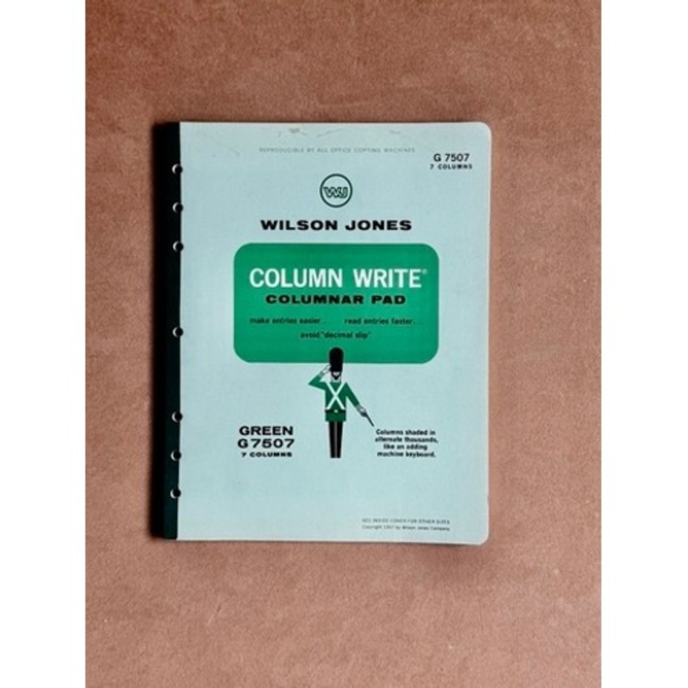 Vintage Wilson Jones Column Write Columnar Pad Art Journaling 50‎ pages